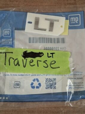2009-2024 Chevy Traverse Rear Liftgate "LT" Nameplate Emblem